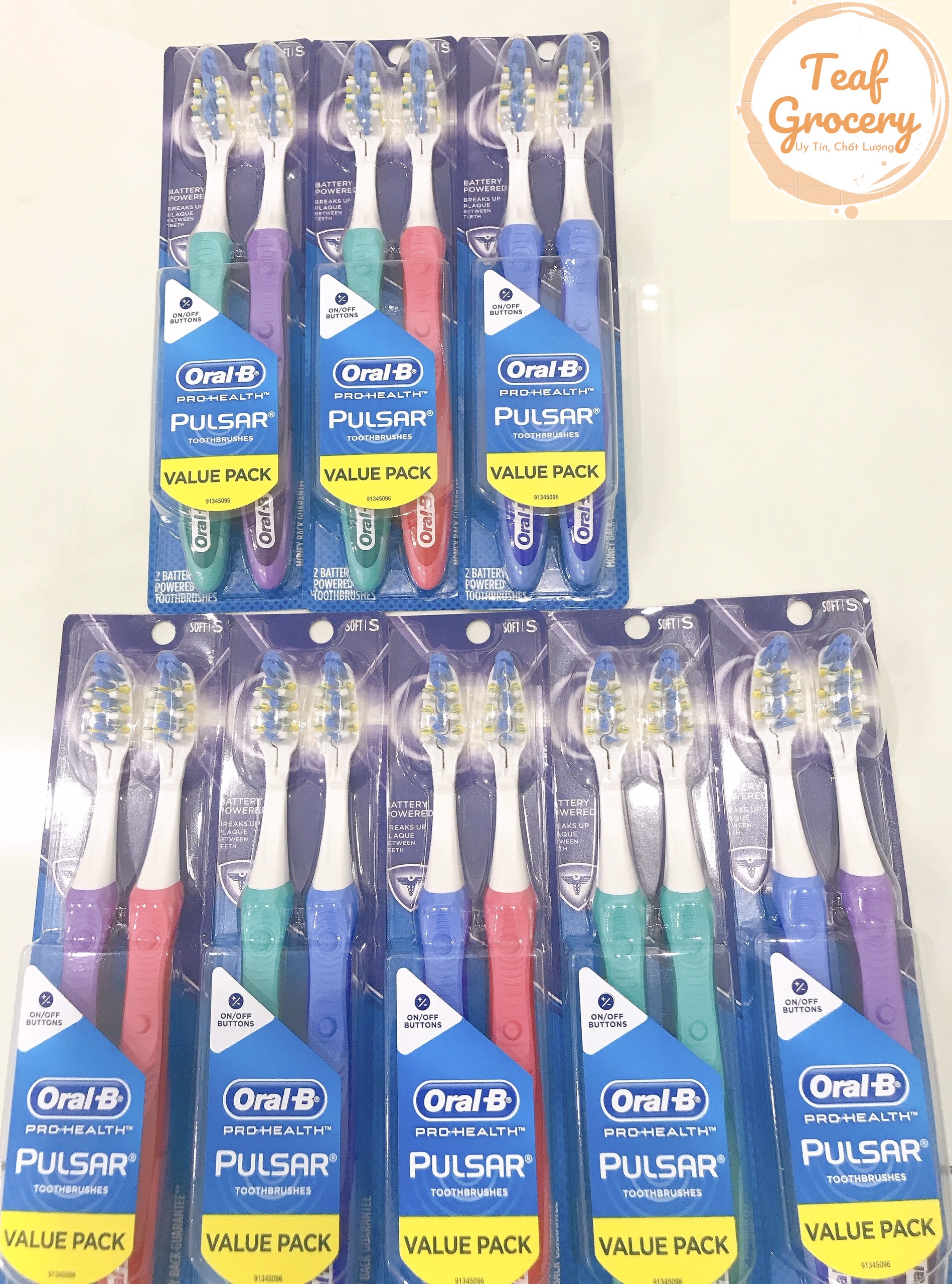 Set 2 bàn chải đánh răng bằng pin oral-b pro-health pulsar
