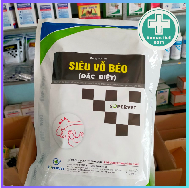 Siêu vỗ béo đặc biệt giúp đàn vật nuôi mau ăn chóng lớn chuẩn công ty supervet