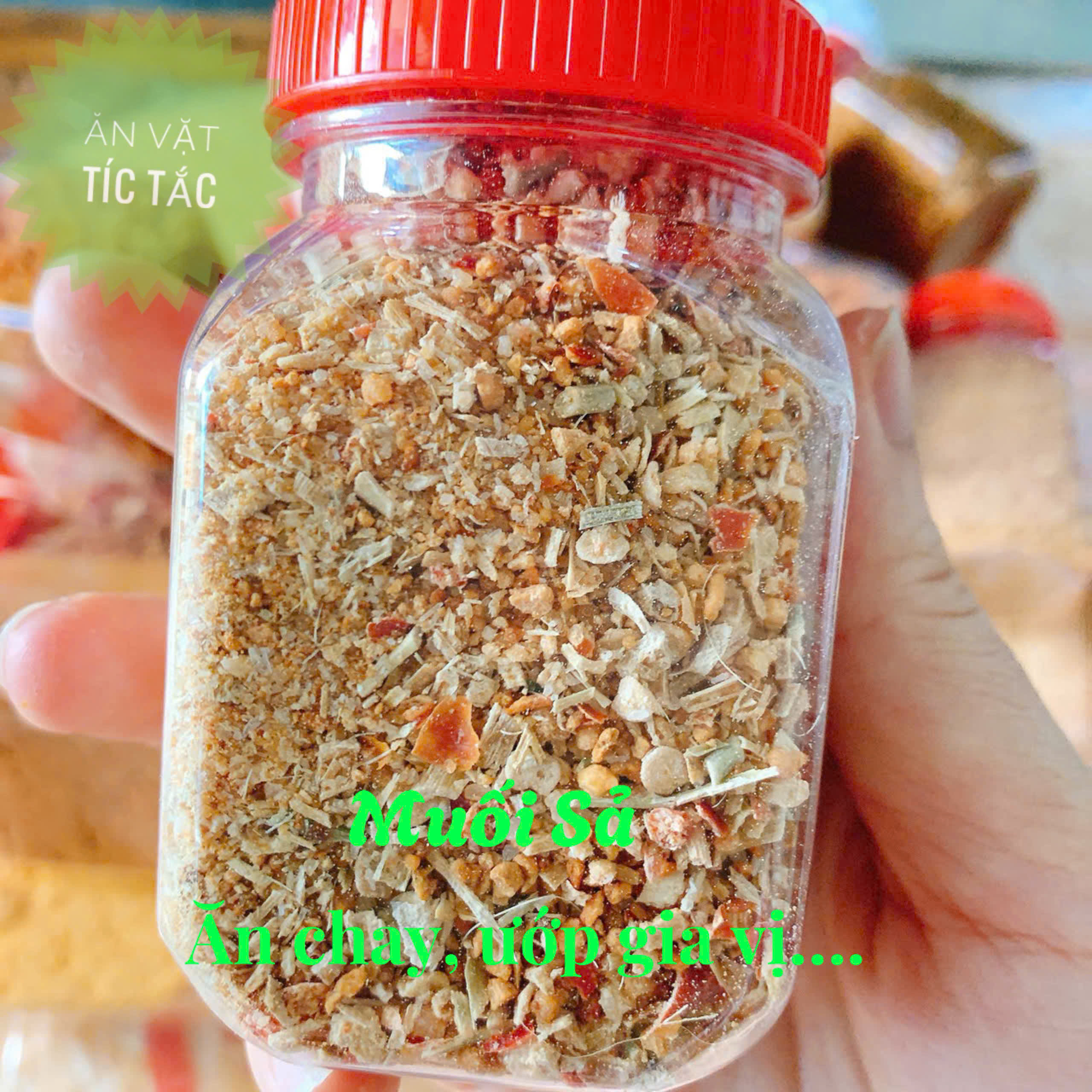 Muối SẢ ỚT- Muối ớt sả ăn chay ăn mặn ướp thịt, đậu hũ, chấm trái cây (Muối xả) Tây Ninh 500G / 100G