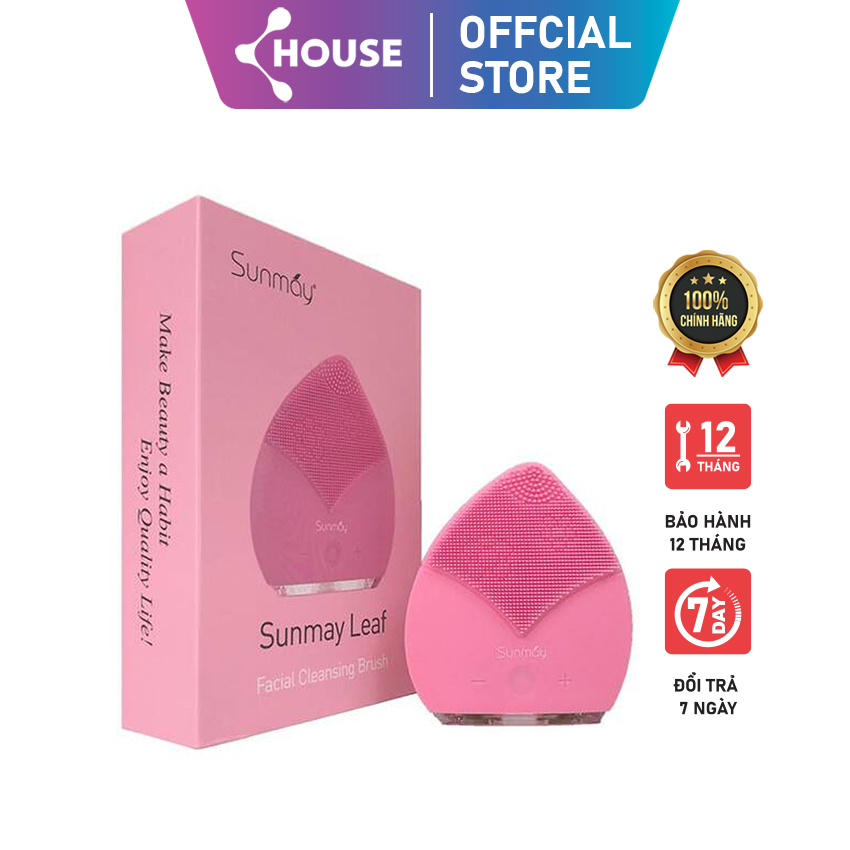 Máy rửa mặt Sunmay Luxury - công nghệ rung sóng âm giúp làm sạch sâu mọi vết bẩn- 15 mức rung khác nhau - Có 1400 gai silion làm nhiệm vụ làm sạch và - Bảo hành 12 tháng - K-house