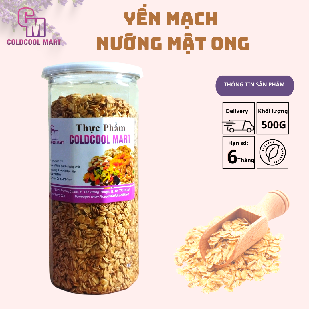 Yến mạch nướng mật ong 500g coldcool mart