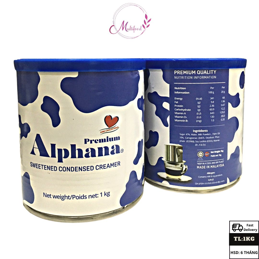 Sữa đặc Premium Alphana nhập khẩu Malaysia lon 1KG MULTIFOOD