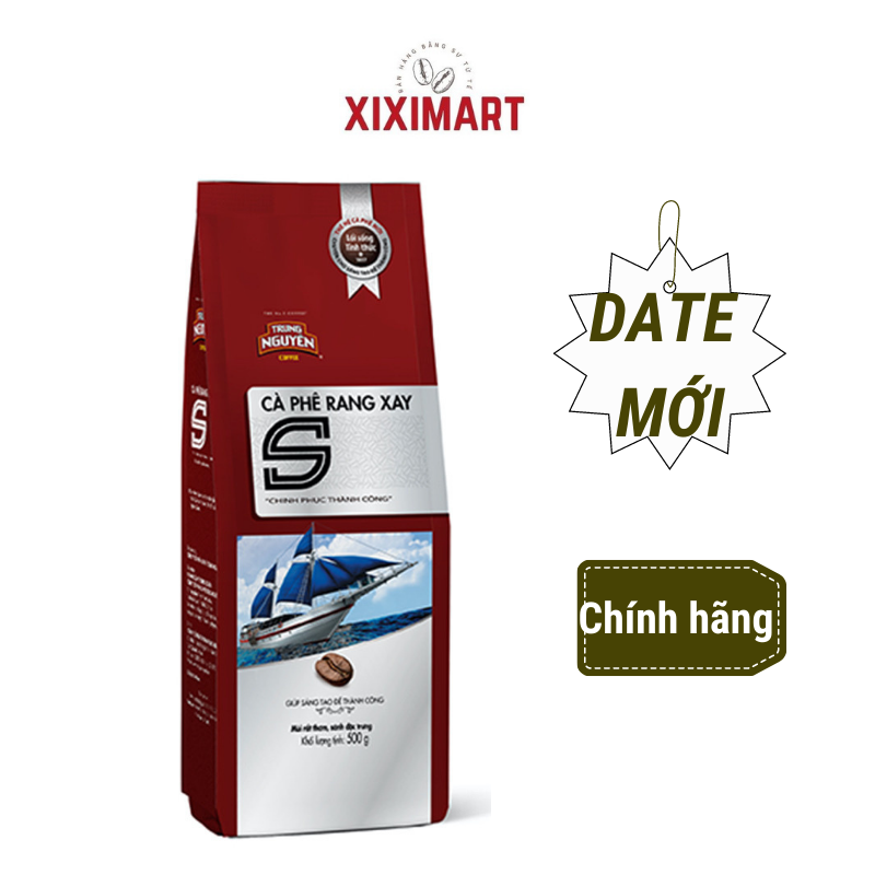 Cà phê rang xay chữ s bịch 500gr, cà phê trung nguyên chinh phục s xiximart
