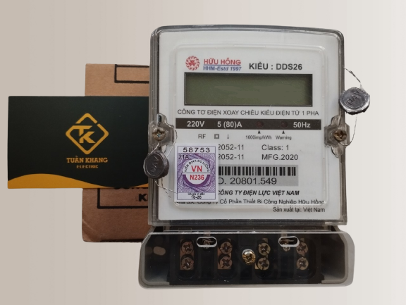 Công tơ điện xoay chiều điện tử 1 pha hữu hồng dds26