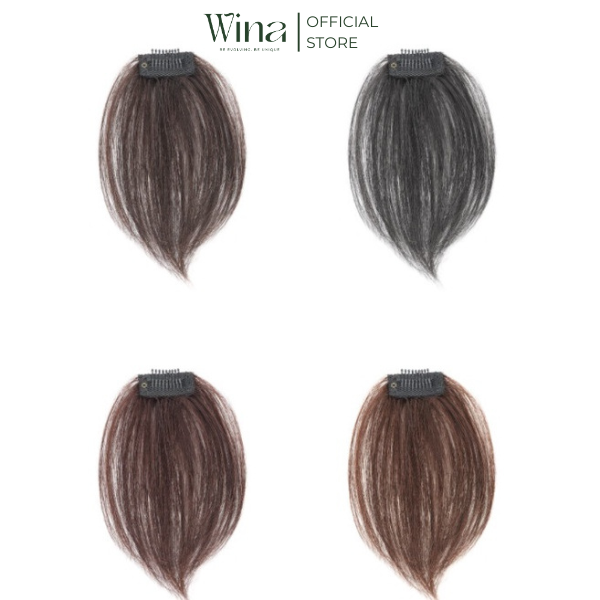 Mái phồng hai bên tóc thật wina dạng tép nhỏ 15cm may 1 kẹp mini mpn-02