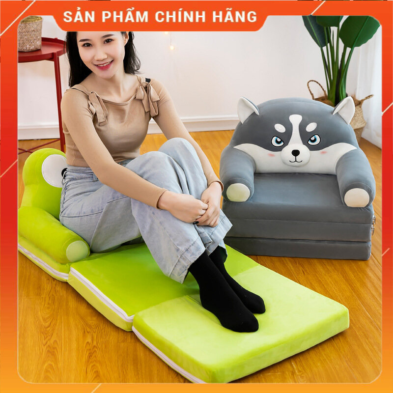 Ghế lười hình thú cho bé, ghế gấp 3 TẦNG (kích thước 50x120cm)