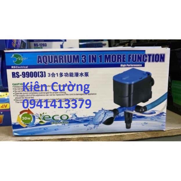 Máy lọc nước bể cảnh rs- 9900 - 3 chức năng: bơm + lọc + sục khí, siêu im lặng