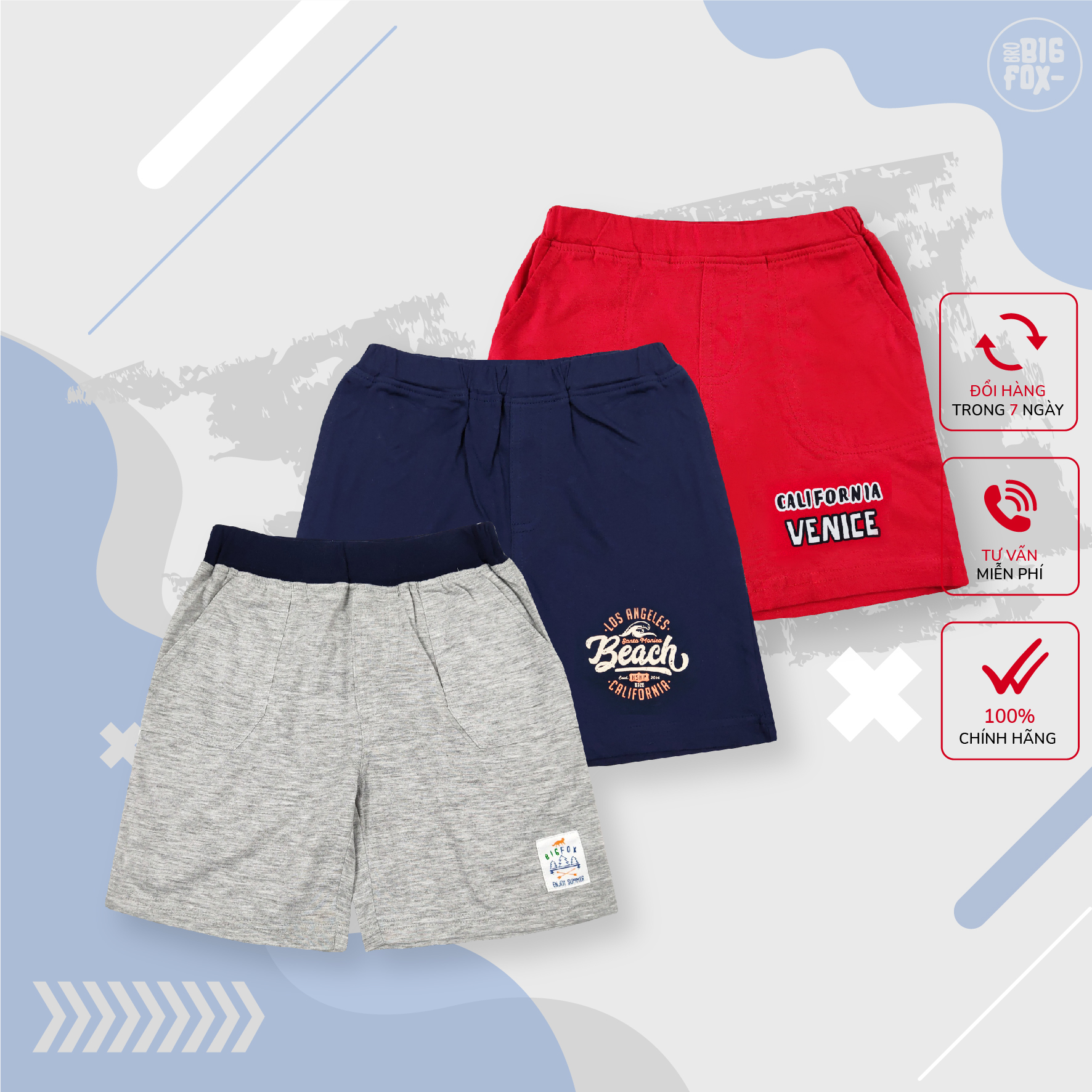 Quần bé trai quần đùi cho bé tới size đại chất cotton mùa hè 2-15