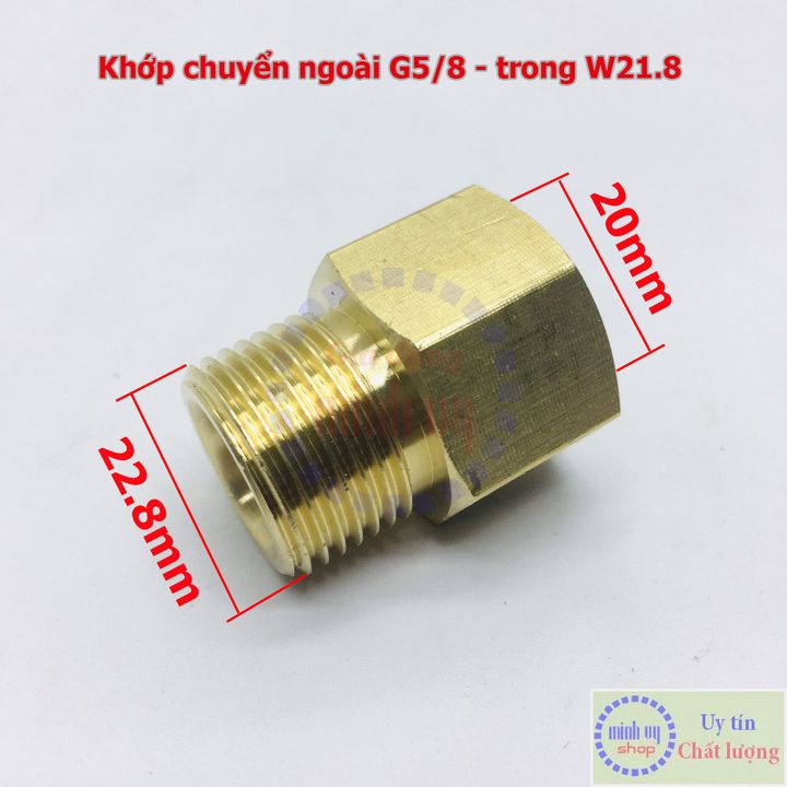 Khớp chuyển G5/8 (23) sang các chuẩn G1/2 M14x1.5 W21.8 -Đầu chuyển ren van điện