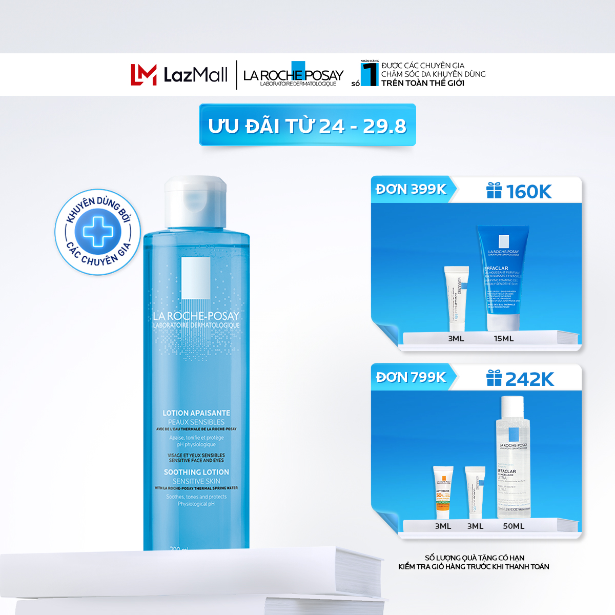 Nước cân bằng giúp làm dịu và bảo vệ da nhạy cảm La Roche-Posay Lotion Sensitive Skin 200ml