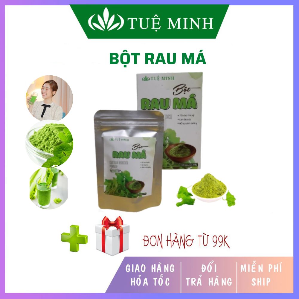 Bột rau má sấy lạnh nguyên chất 100% Organic Tuệ Minh hộp 50g