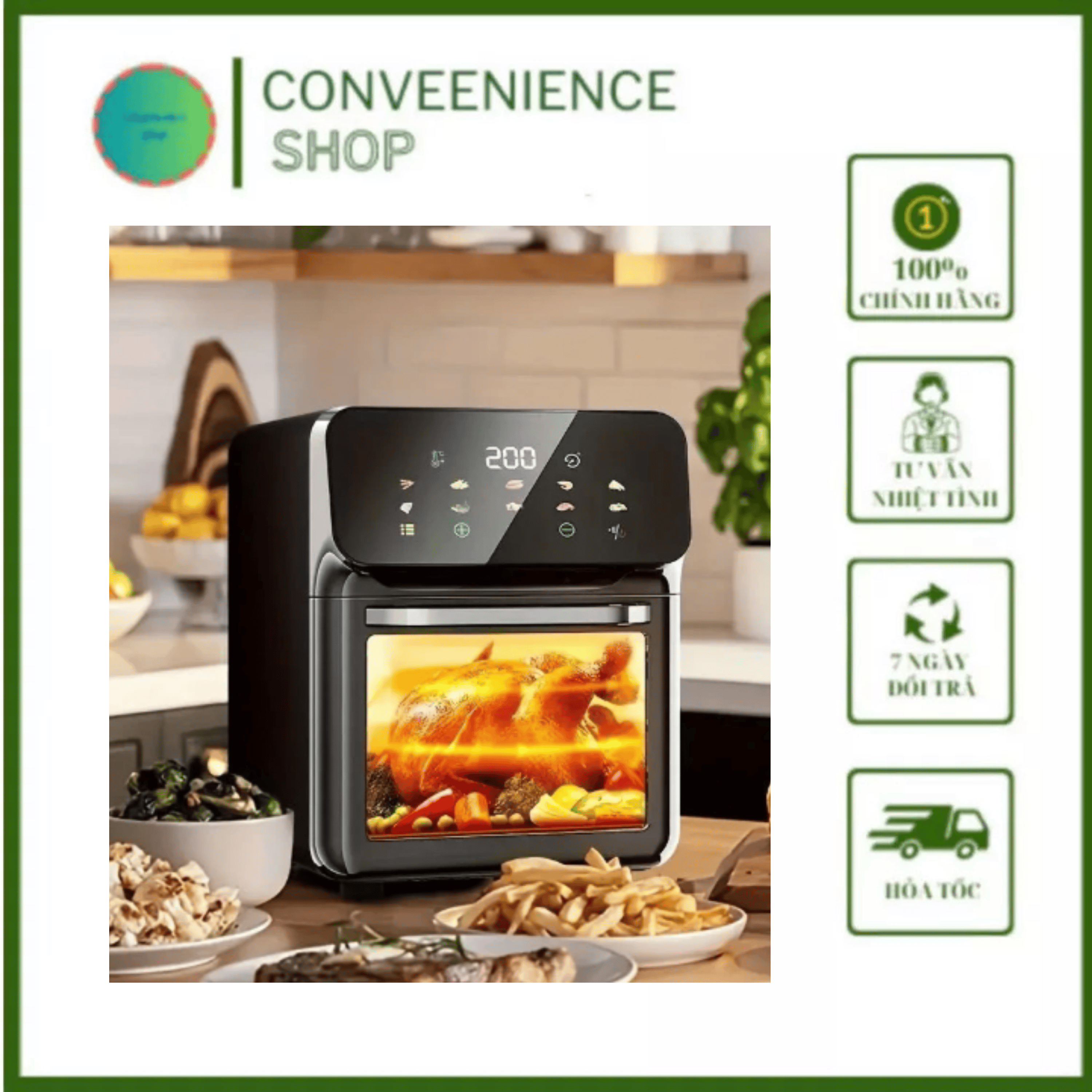 Air Fryer 15L Touch Screen - 12 Month Warranty-Conveenience Shop