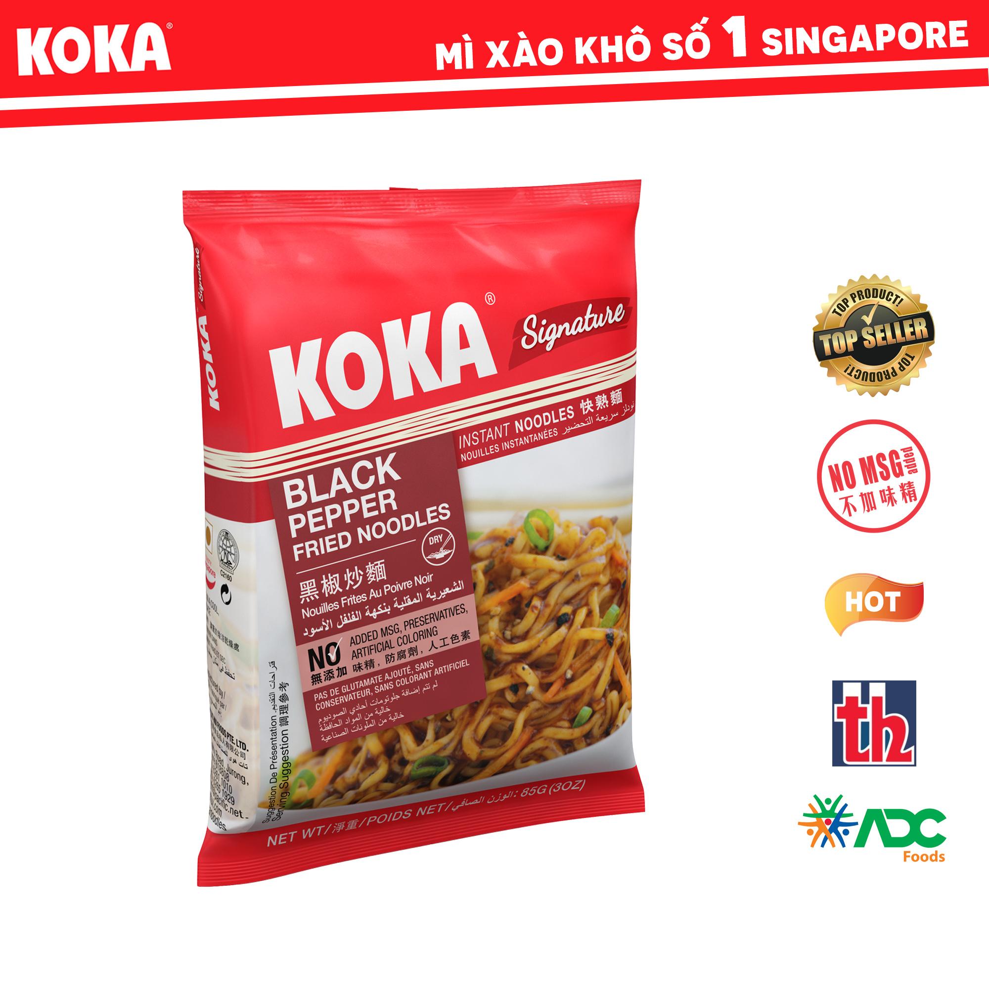 Mì xào khô KoKa Sốt tiêu đen - Thùng 30 gói - Mì xào khô số 1 Singapore