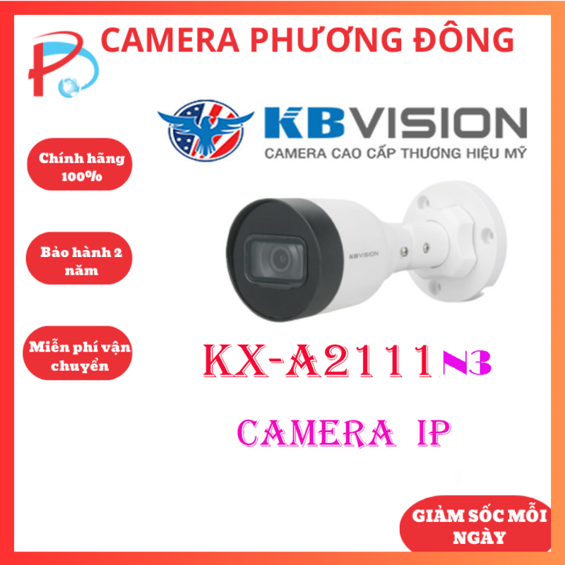 Camera ip kbvision kx-a2111n3 hồng ngoại 2.0 megapixel, hàng chính hãng