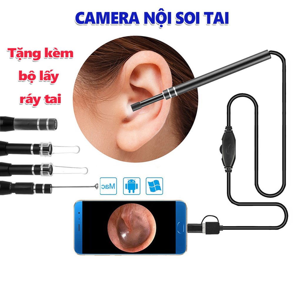 [HCM]( Thiết Bị Chuyên Dụng) Dụng Cụ Lấy Ráy Tai May lay ray tai Soi Tai Cho Bé- Bộ Camera Nội Soi Tai Có Đèn Led Trợ Sáng Dụng Cụ Hữu Dụng Để Lấy Ráy Tai Dễ Mà Không Đau.