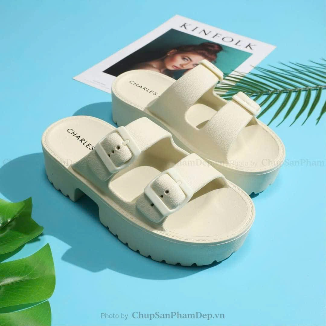 Sandal nữ đế xuồng 6P - Dép sandal nữ quai ngang đúc QC loại 1