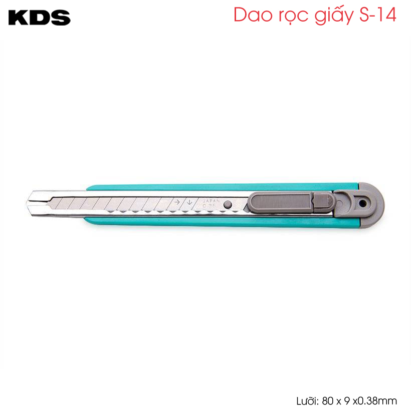 Dao rọc giấy văn phòng 9mm kds nhật bản s-14