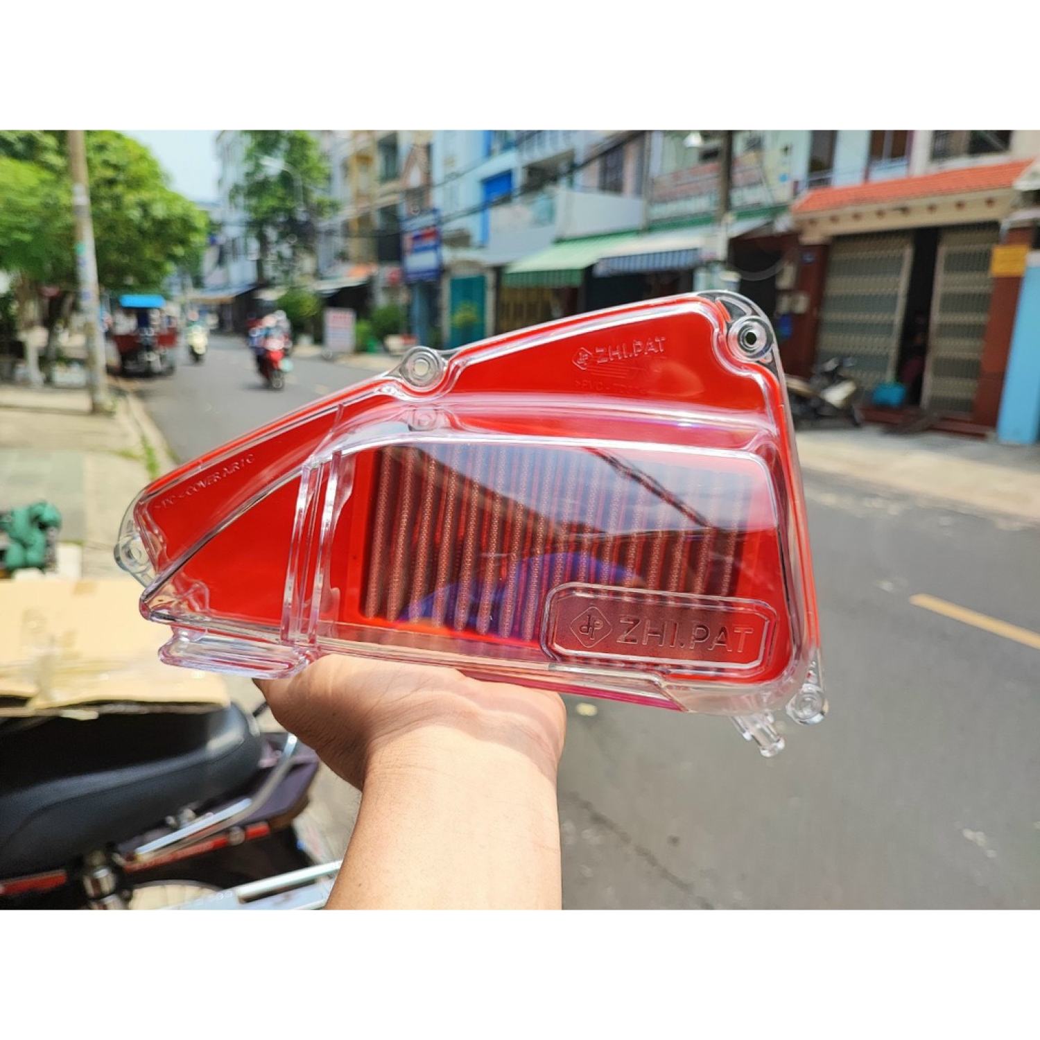 Ốp pô e vision 2021 zhipat chính hãng, ốp lọc gió vision 2021, ốp lọc gió trong suốt vision 2021, ốp lọc gió vision zin kiểu zhipat
