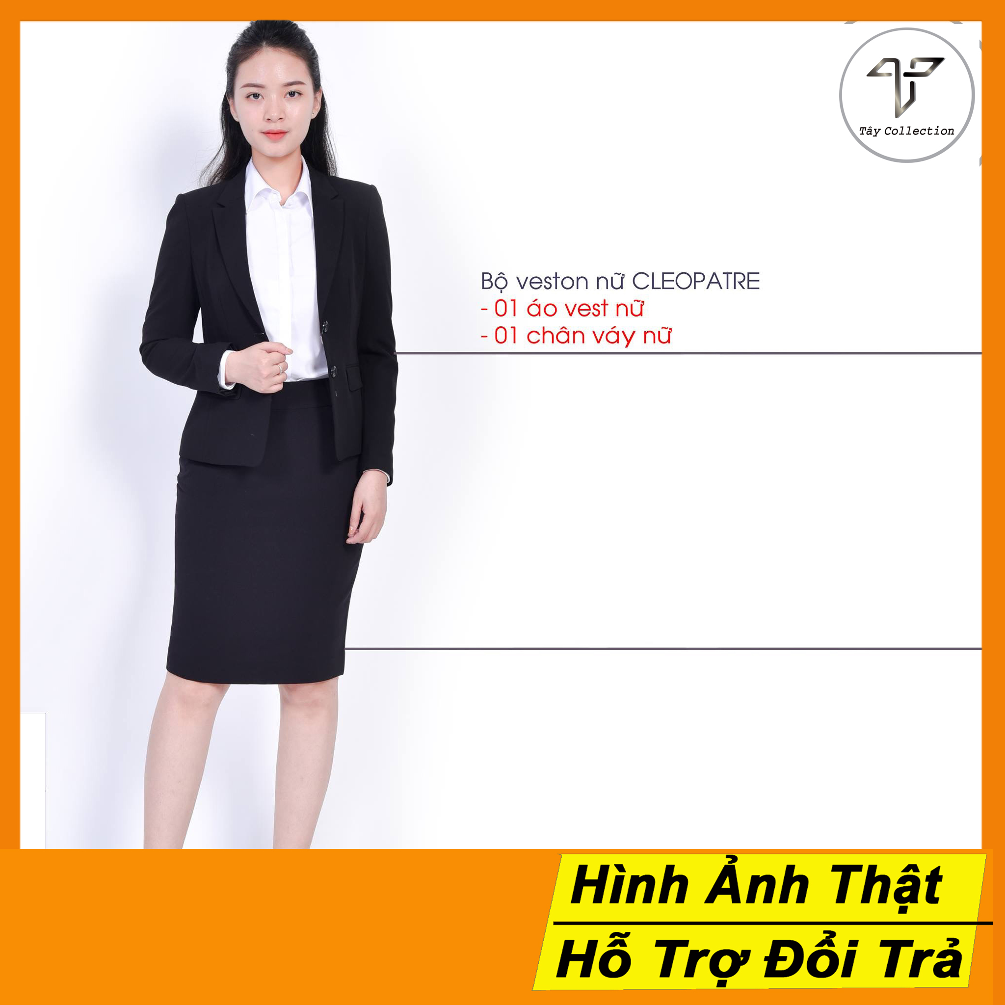 Bộ vest chân váy công sở nữ 2 lớp cao cấp