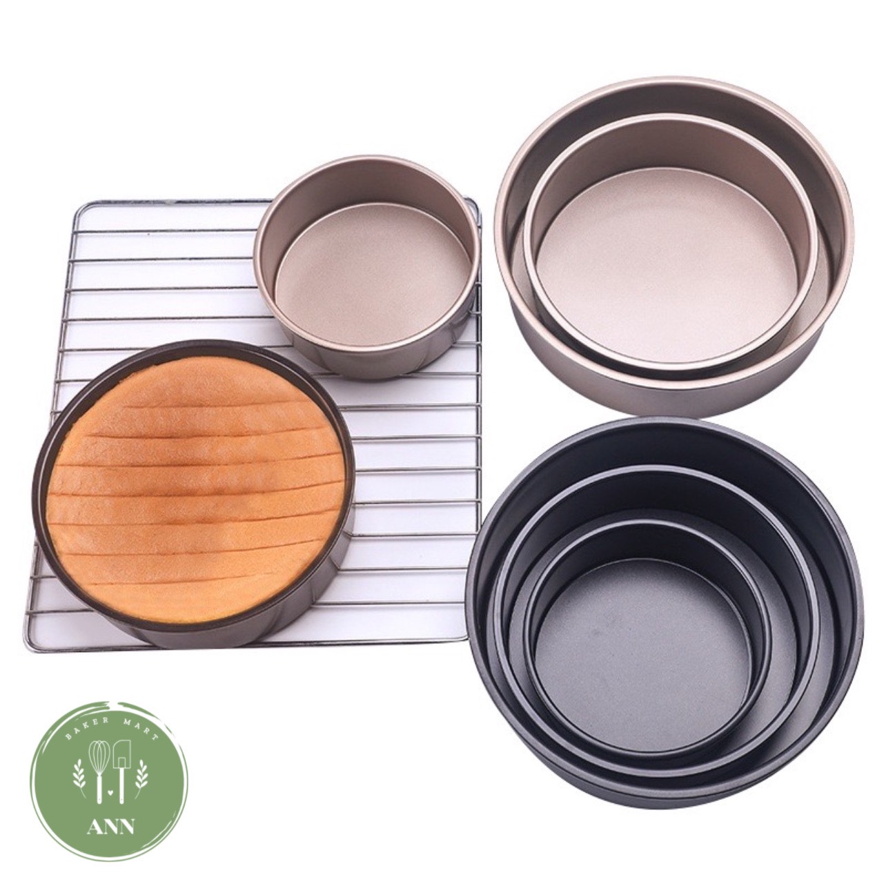 Khuôn tròn đế rời chống dính cao cấp - 20cm