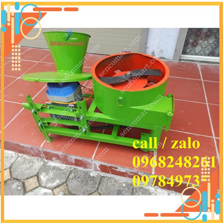 Máy Băm xơ mít nuôi dê 13 Dao Có Bánh Xe Tay Đẩy