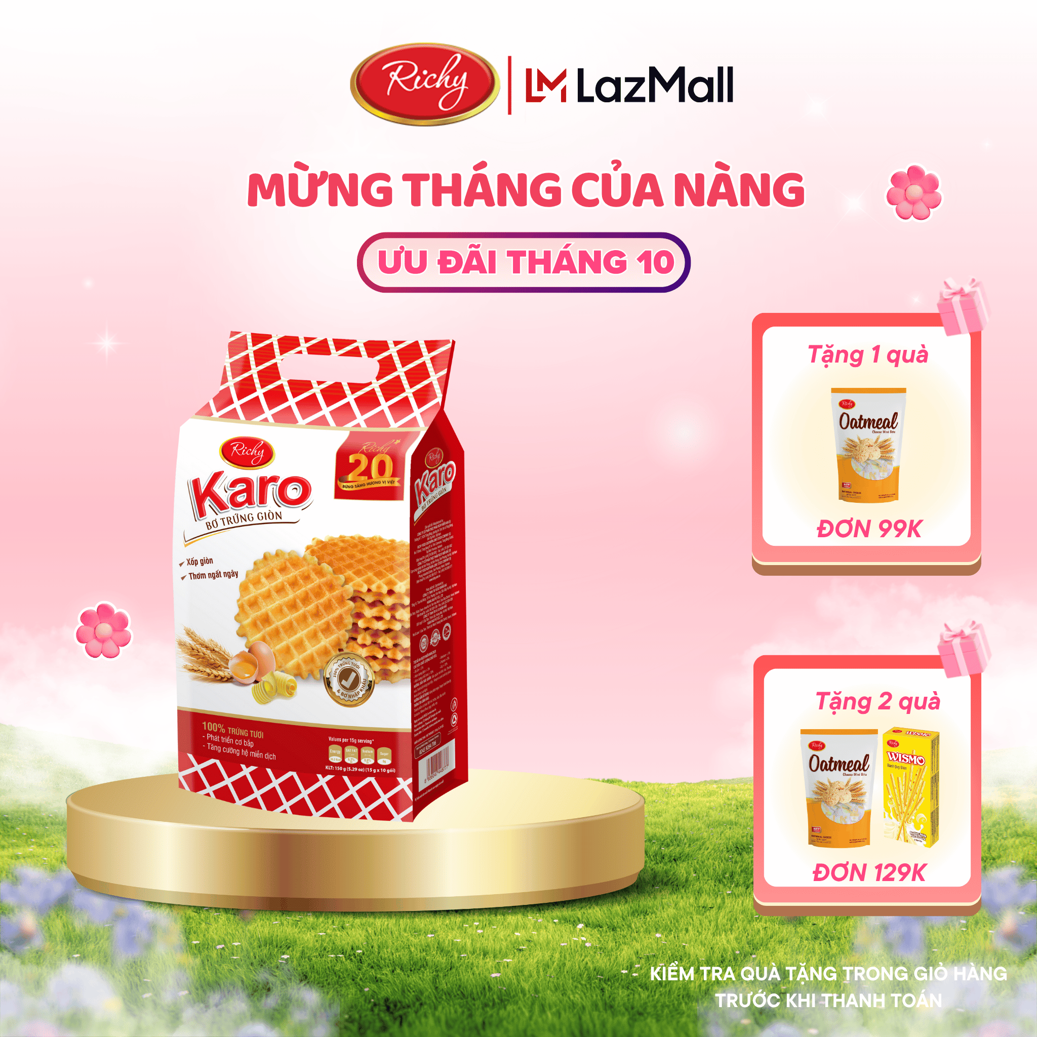 Bánh Karo Richy bơ trứng giòn gói 150g - 180g