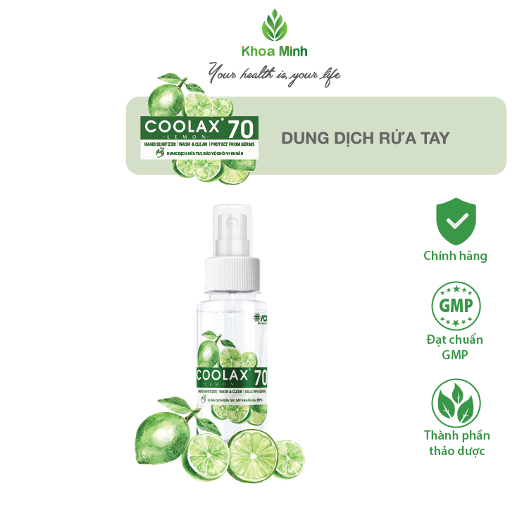 Dung dịch sát khuẩn tay coolax 70 - diệt khuẩn 99,99%