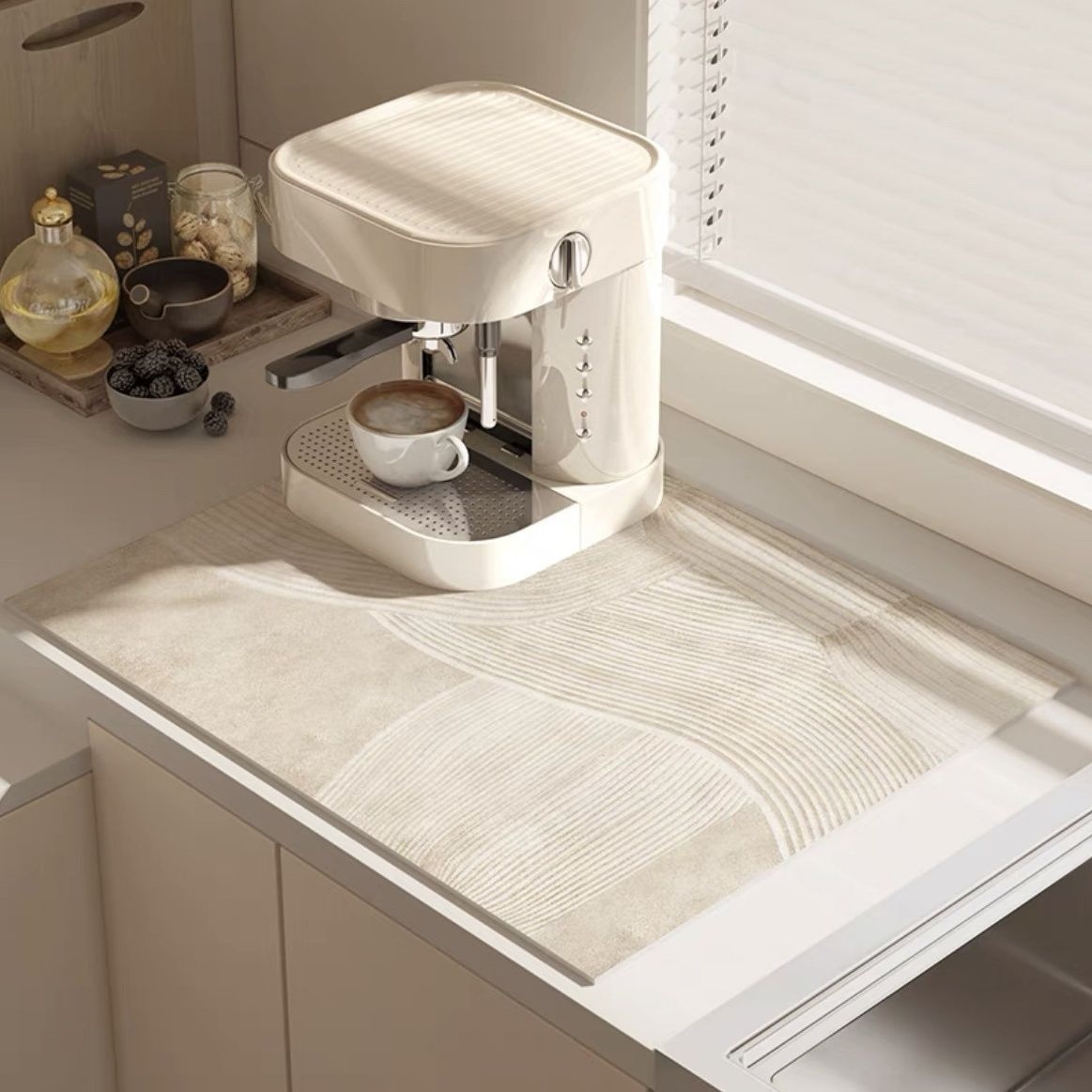 Thảm thấm máy pha cà phê Wabi-Sabi Mặt bàn bếp chống trượt nhà rửa và thoát nước mặt