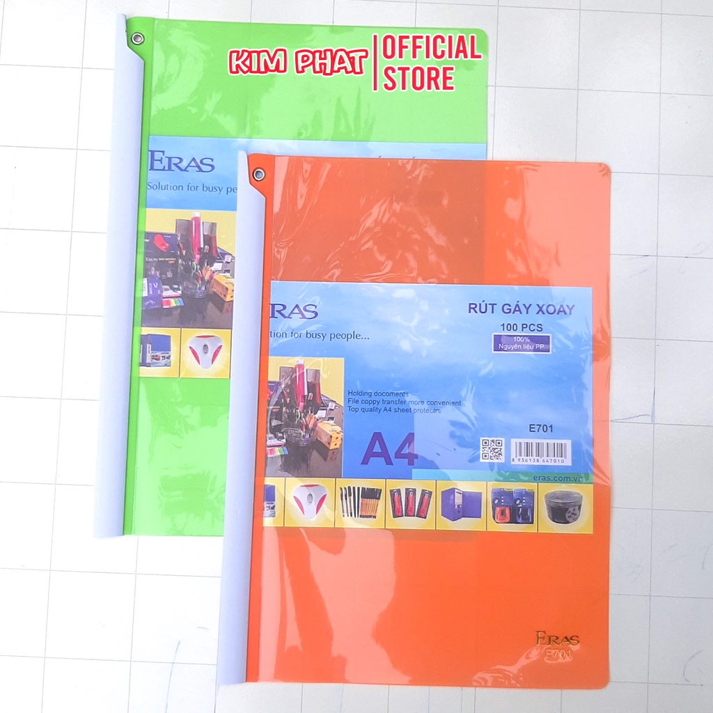 Rút gáy xoay a4, kẹp tài liệu chốt góc eras e701