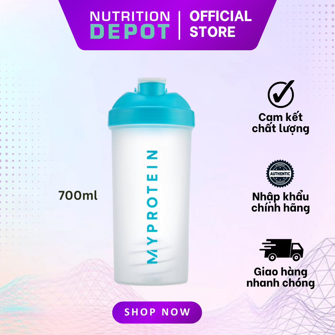  Bình lắc Shaker MyProtein 600ml màu trắng trong bi lắc bằng thép không gỉ hòa tan bột dễ dàng - Nutrition Depot Vietnam 