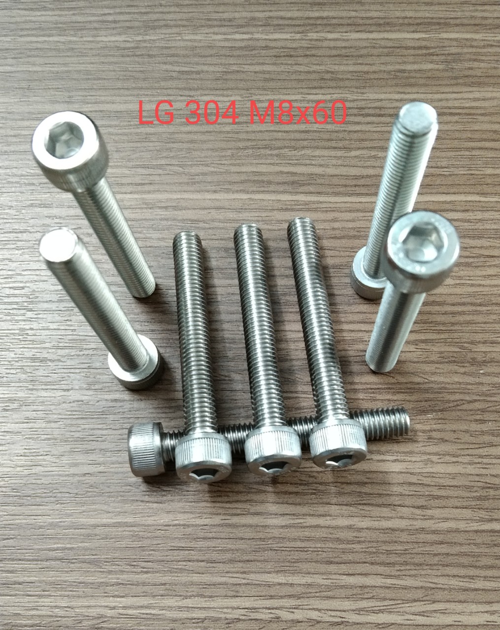 COMBO 50 CON BULONG LỤC GIÁC INOX 304 8X60 M.E HOÀNG KHANG