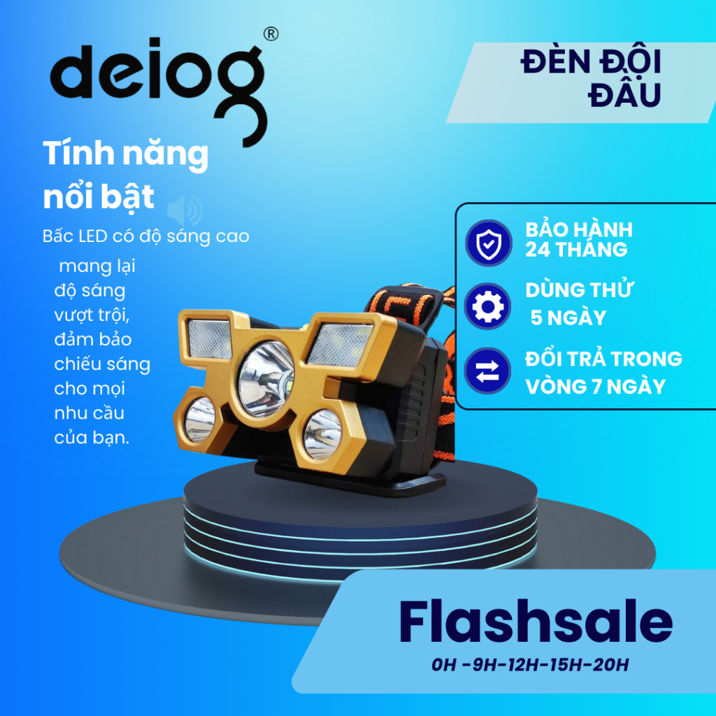 Super Bright 5-Bulb Headlamp with Strong Long-Range Illumination, Equipped with 5 High-Power Leds