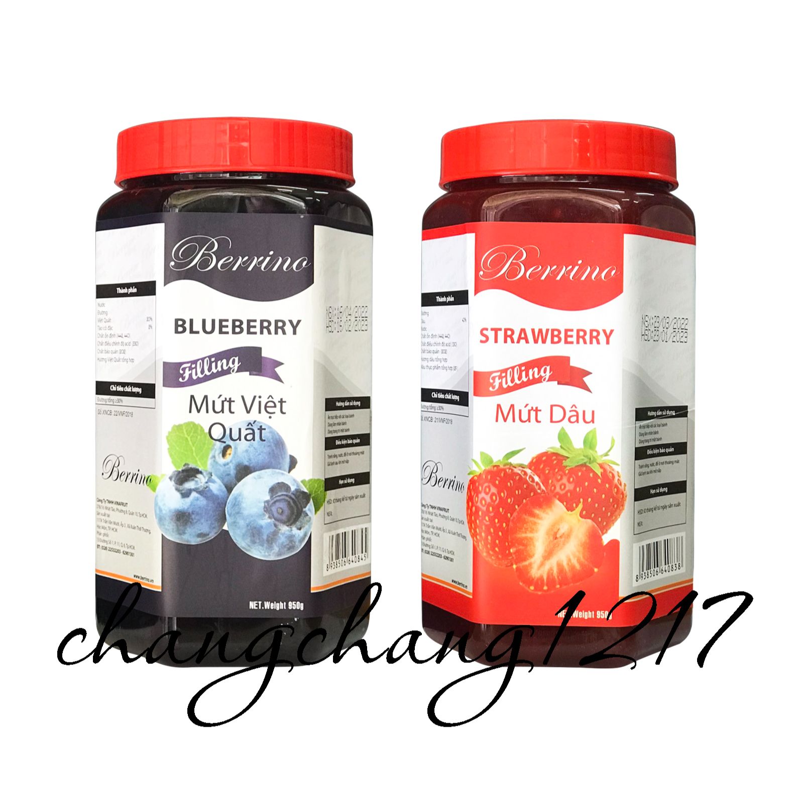 Mứt cô đặc filling berrino berino hủ 950gr