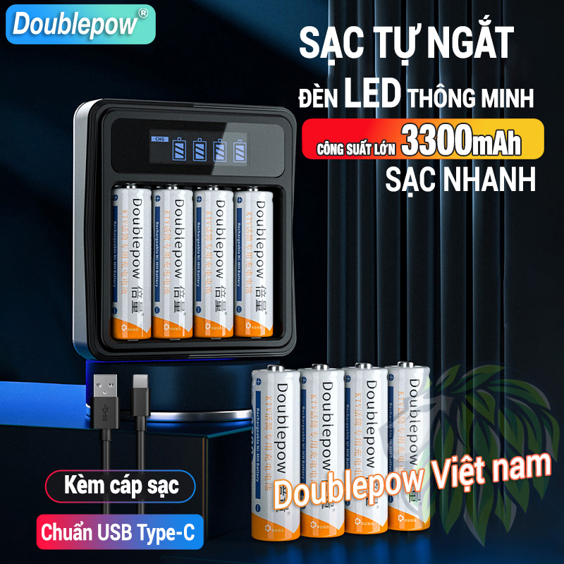 Pin Sạc AA AAA Doublepow Mới 2023 UKL575 Cho Micro, Loa, Chuột Vi Tính, Đồ Chơi, Đồng Hồ, Máy Ảnh, Đèn Flash, Máy Đo Huyết Áp, Nồng Độ oxy, Đèn Pin, Nguồn Dự Phòng