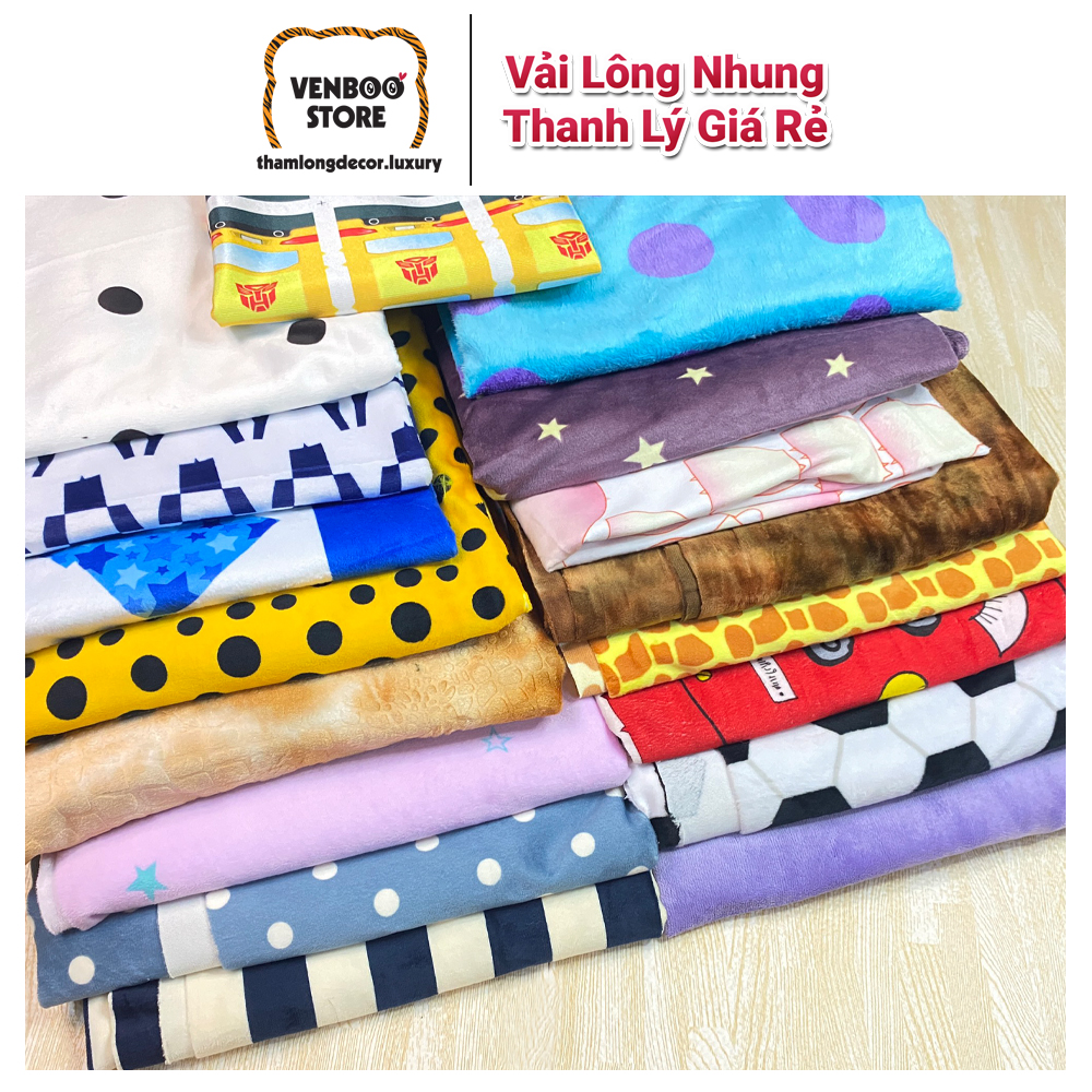 Vải Lông Nhung may gối Họa Tiết | Vải velboa may scrunchies | Vải lông nhung may gấu bông rồng vô tri | Vải lông nhung DIY | Vải Lông Nhung VENBOO