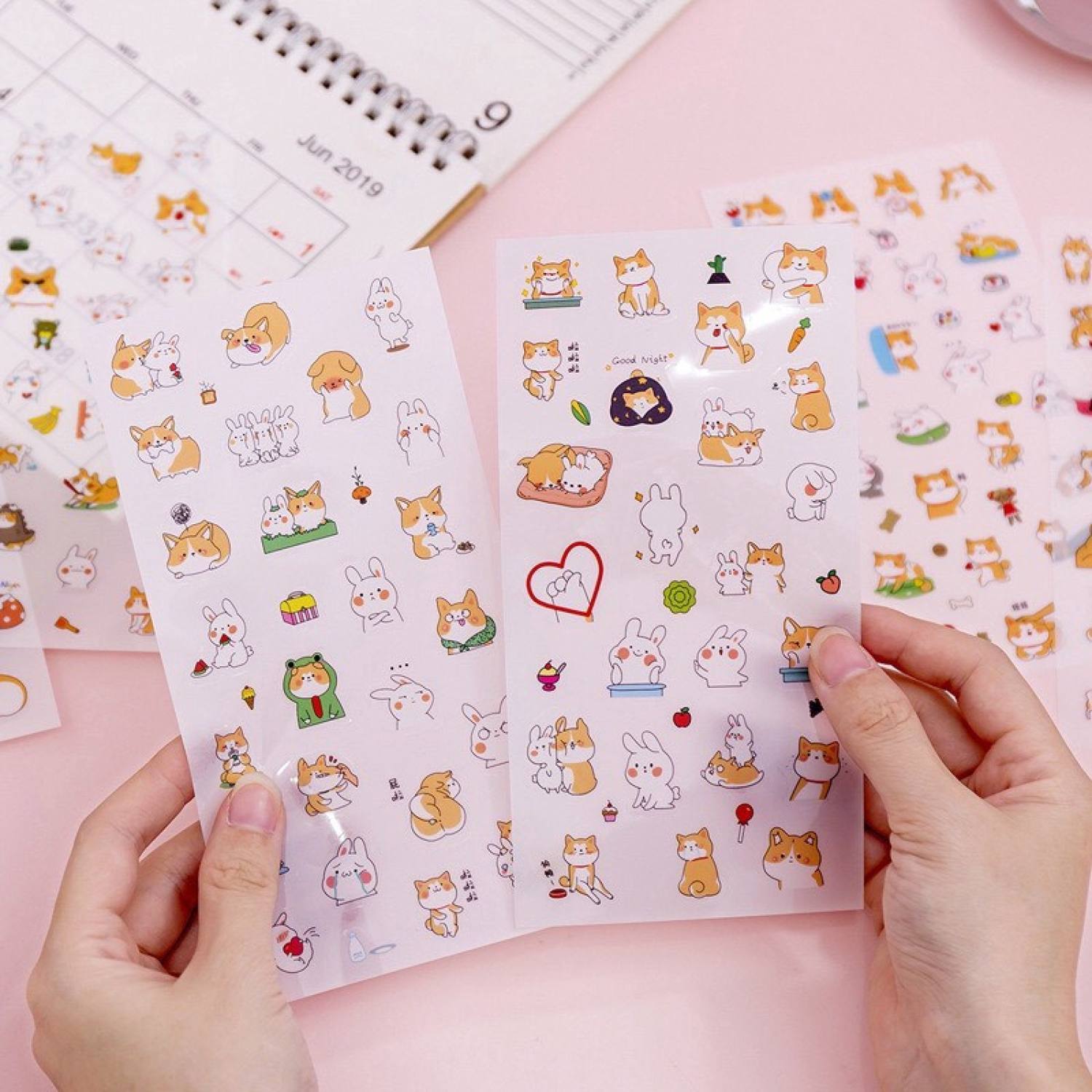 Bộ 6 tờ giấy sticker hoạt hình dễ thương trang trí đánh dấu chipchipgiadung hình dán sticker trang trí sổ đánh dấu set 6 tờ giay dan hinh sticker hoat hinh de thuong hinh dan trang tri so tren giay chipchipgiadung