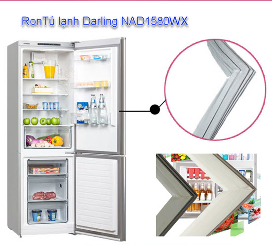 Ron cửa tủ lạnh darling model nad1580wx