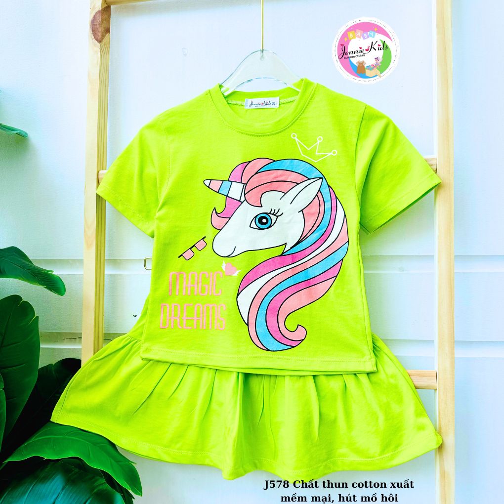 Set áo váy dành cho bé gái 12 đến 25kg xuất dư vnxk jennie kids J578 - 2