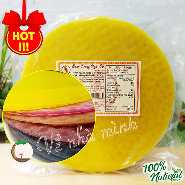 (Tạm hết) BÁNH TRÁNG NGŨ SẮC GẠO LỨT HỮU CƠ TỰ NHIÊN 500G (dùng cho người lớn, trẻ nhỏ, ăn kiêng giảm cân, ăn chay, ăn thực dưỡng)