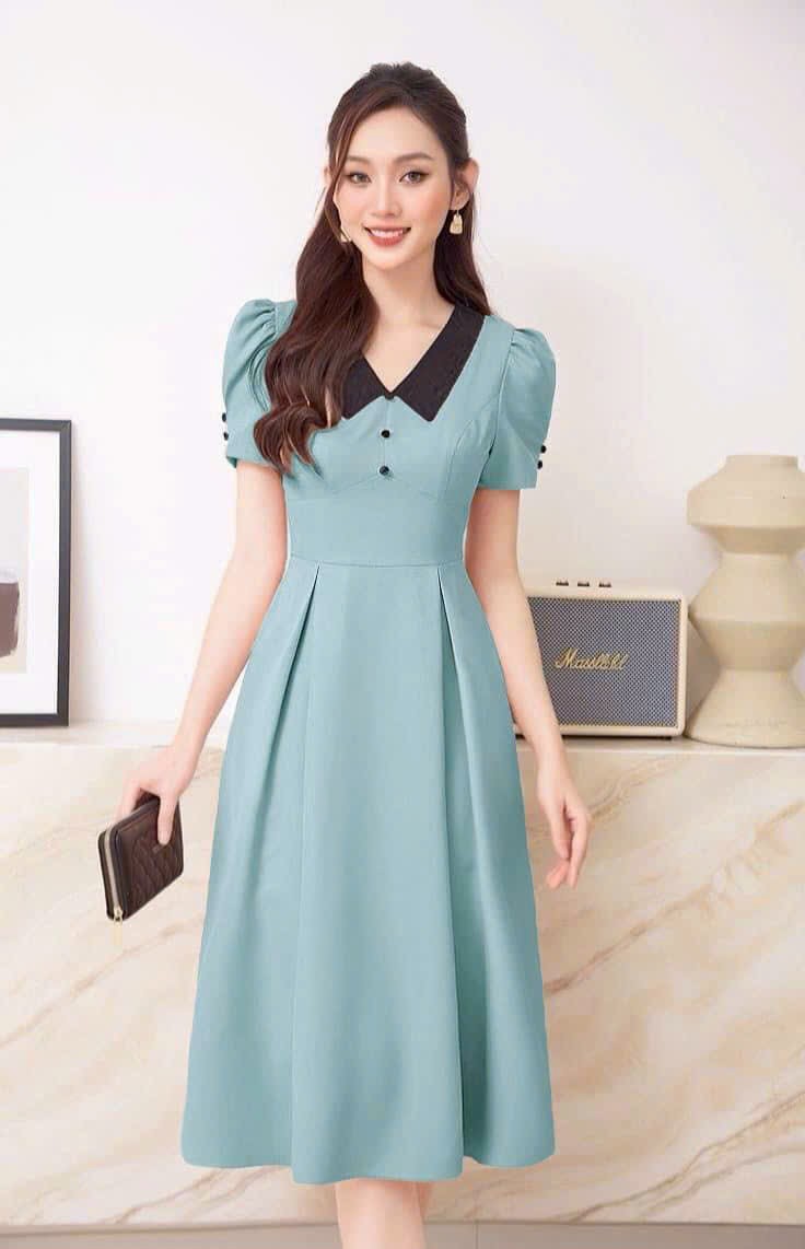 Đầm công sở cao cấp dài qua gối