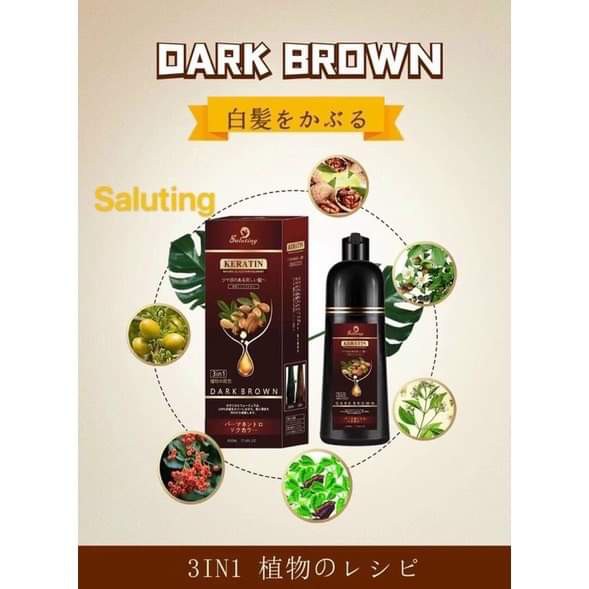 [HCM] DẦU GỘI NHUỘM NHẬT BẢN - GỘI LÀ NÂU - DẦU GỘI KERATIN 500ML - HALIDO