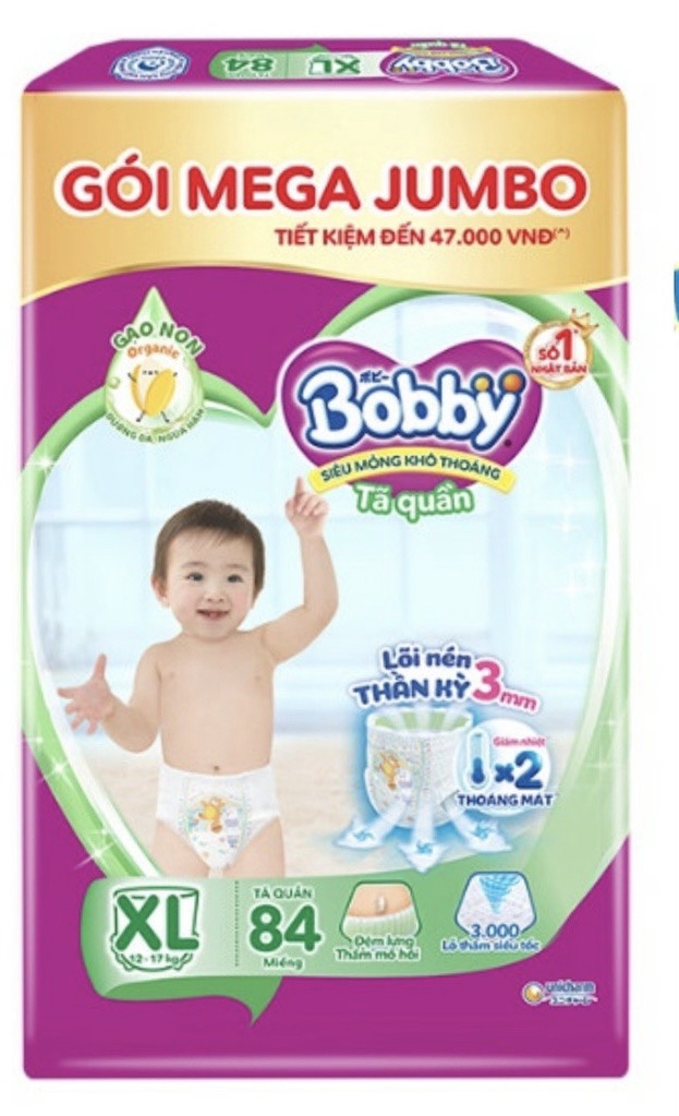 Tã quần bobby xl84 miếng