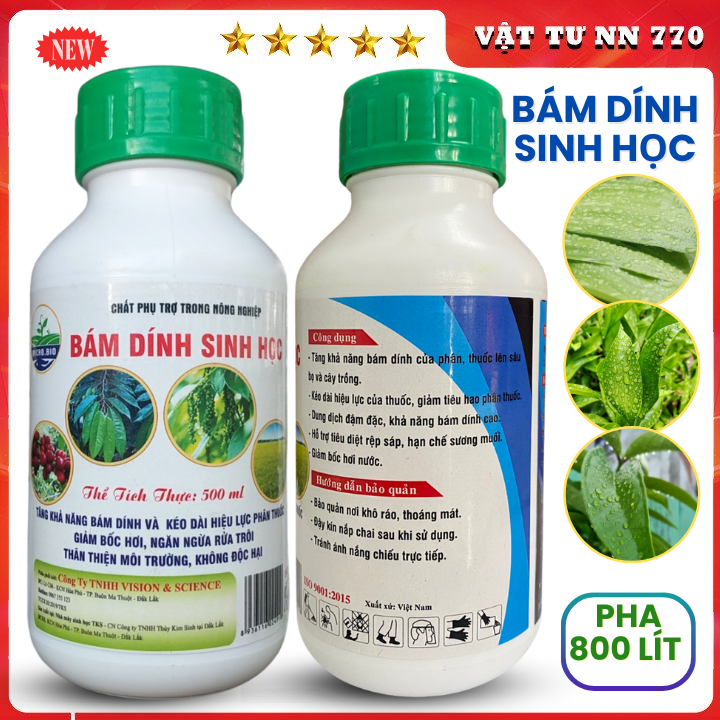 CHẤT BÁM DÍNH SINH HỌC 500ml Trợ Lực Phân Bón Lá Tăng Hiệu Quả Và Thời Gian Sử Dụng