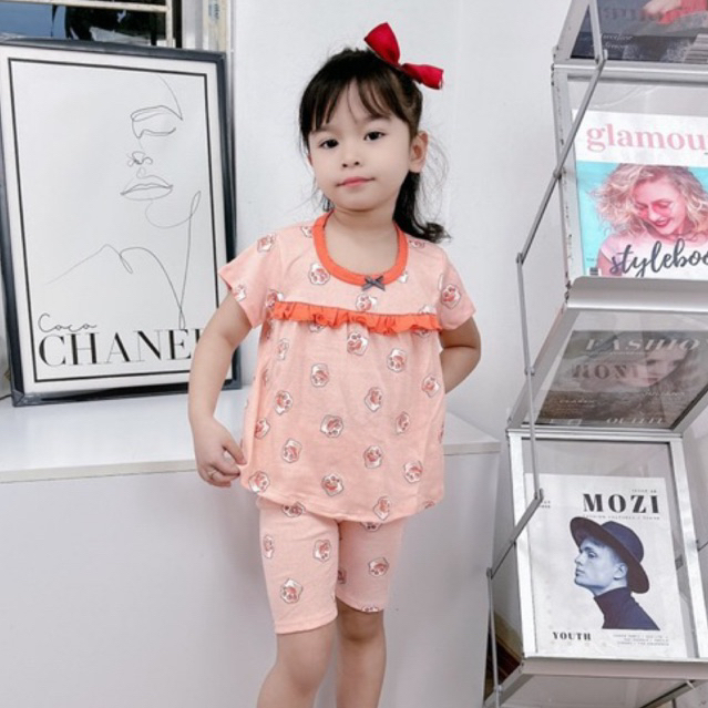 Bộ mặc nhà bé gái xuất dư Carter's Babydoll quần ngố thun borip mát lạnh - 16 màu siêu xinh