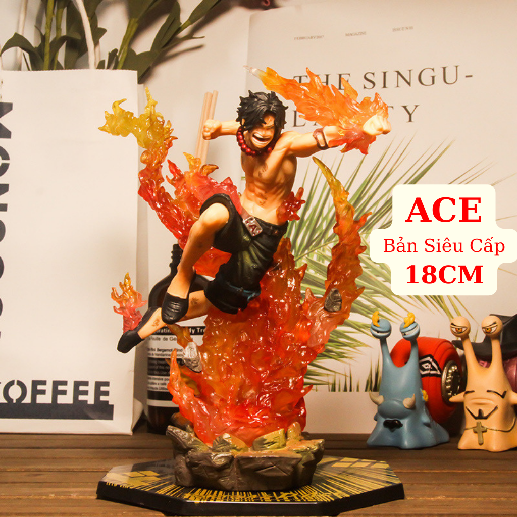 Mô Hình Ace Hỏa Quyền Cao 18 cm Hàng Cao Cấp , figure mô hình anmie one piece Ace