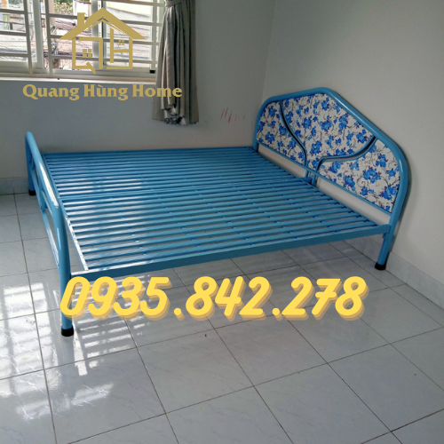 Giường sắt ống tròn Tấn Phú giá rẻ
