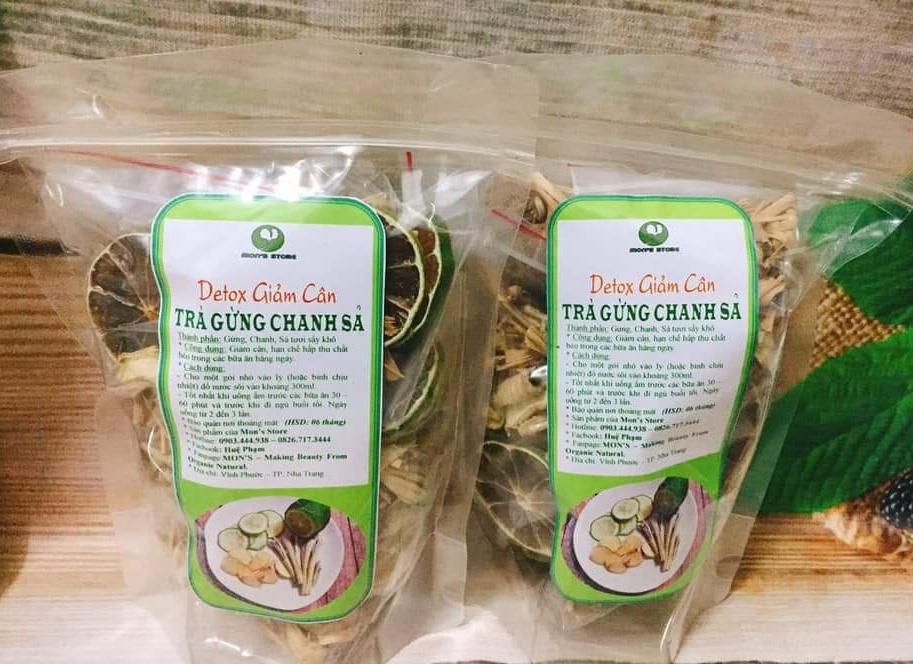 Detox giảm cân gừng chanh sả