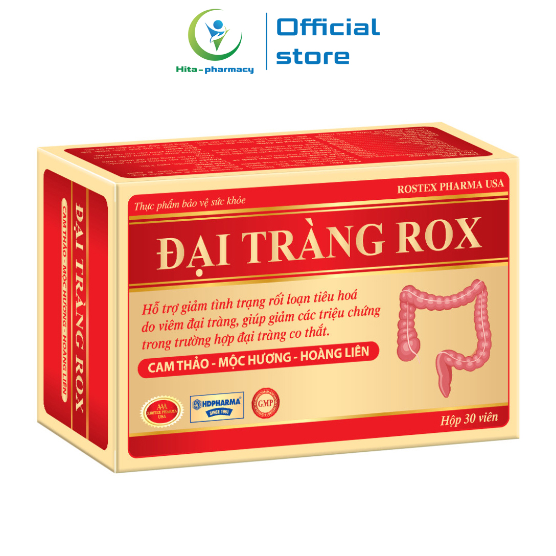 Viên uống Đại Tràng Rox thảo dược giảm viêm đại tràng, đau co thắt đại tràng, rối loạn tiêu hóa - Hộp 30 viên