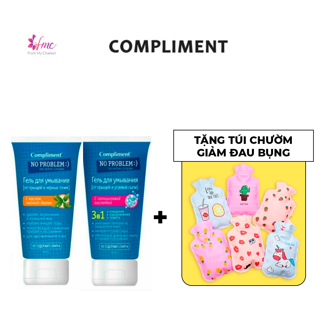 [MUA 1 TẶNG 1] 2 Phiên Bản Sữa Rửa Mặt Compliment No Problem SIÊU BÌNH DÂN + Tặng 1 túi chườm giảm đau bụng