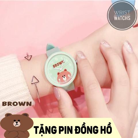 [HCM]Đồng hồ nữđồng hồ thể thao nữ đồng hồ thời trang nữ Candycat dây cao su unisex mềm mại không đau tayhình gấu siêu cute (tặng kèm pin) - Hazo24